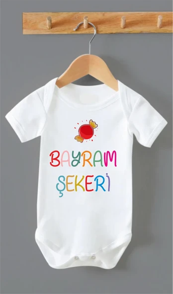 Bayram Şekeri %100 Pamuk Baskılı Bebek Body - 3
