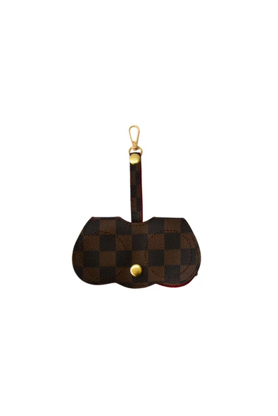 ömrüm style Asılabilir Gözlük Kılıfı Charm Kahverengi Kareli