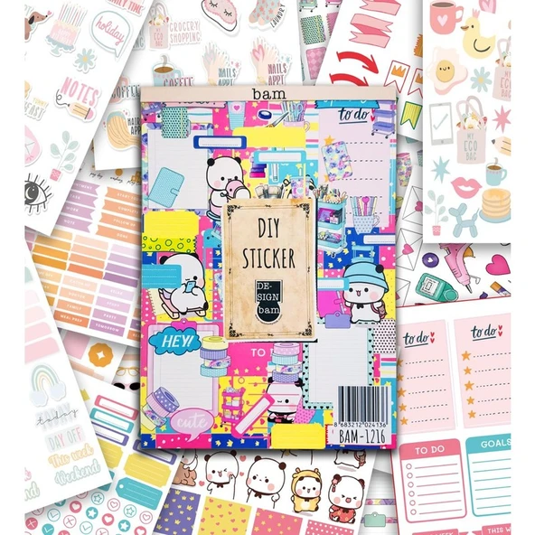 Giftmoda Girl Power My Dıy Sticker Book 24 x 17 cm 16 Sayfa Özel Tasarım Rengarenk Sticker Kitabı