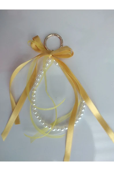 ömrüm style Çanta Charm İnci Sarı