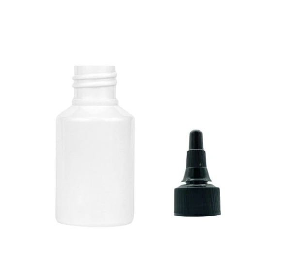 60ml beyaz plastik asansör kapaklı şişe, 24 adet, serum şişesi, tonik şişesi, asansör kapaklı şişe, sos şişesi, medikal şişe