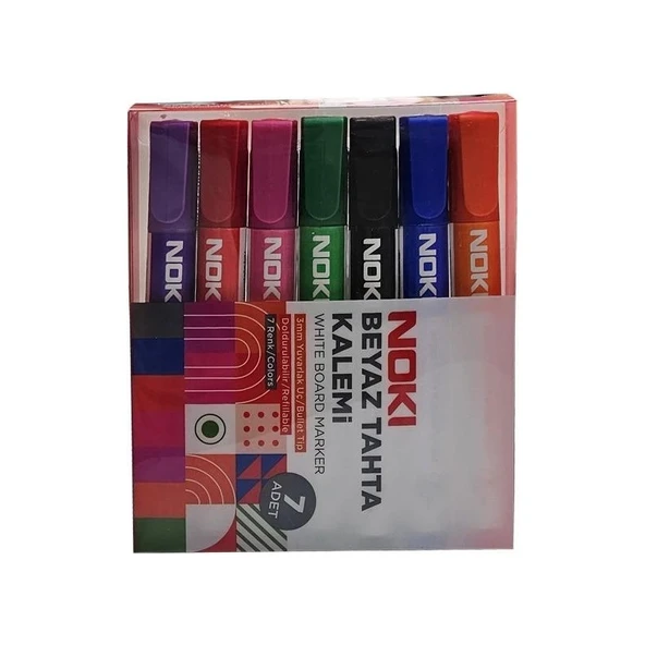 Noki Doldurulabilir Beyaz Tahta Kalemi 7 Renkli Set