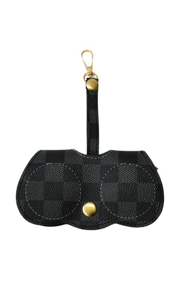 ömrüm style Asılabilir Gözlük Kılıfı Charm Gri Kareli