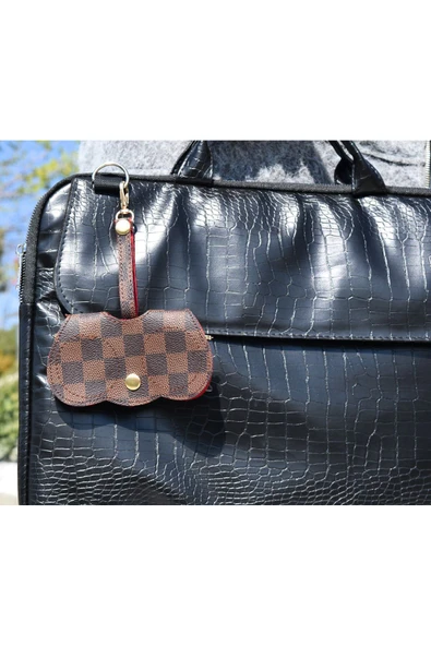 ömrüm style Asılabilir Gözlük Kılıfı Charm Kahverengi Kareli - 3