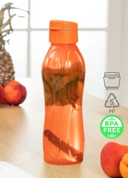 Okul Matarası Kapaklı BPA FREE Öğrenci Suluğu Turuncu PP-5 Kokusuz Suluk Sporcu Suluk 750 Ml