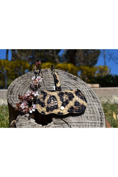 ömrüm style Asılabilir Gözlük Kılıfı Charm Leopar Çift Koruma - 3