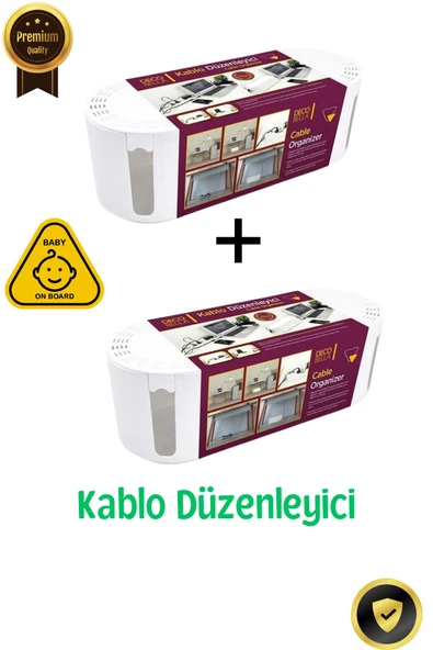 ARMESE 2 Adet Kablo Gizleme Kutusu Çoklu Priz Kutusu Kablo Düzenleyici (Beyaz)