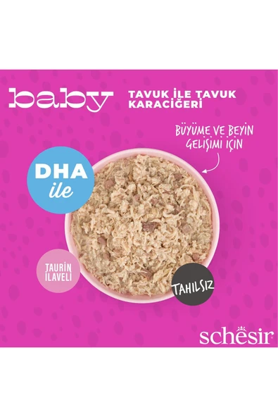 Schesir Baby Tavuk Ile Tavuk Karaciğeri Et Suyunda Konserve 70g - 3
