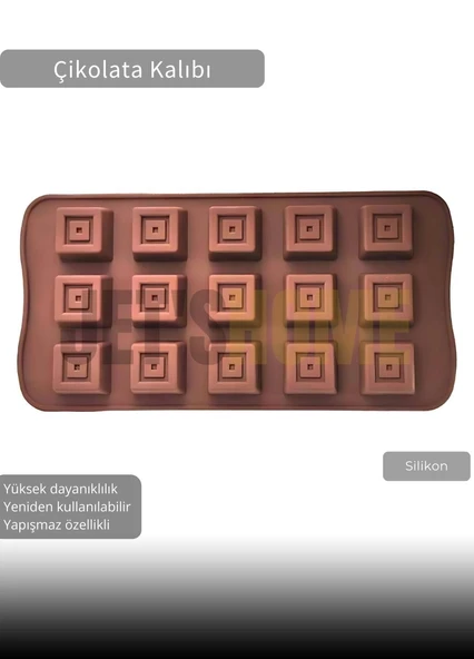 Kare Desen Çikolata Kalıbı BPA FREE Buz Kalıbı Silikon Tatlı Kalıbı Yapışmaz Kalıp