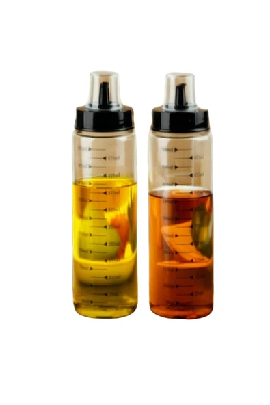ARMESE 2'li Cam Yağdanlık Zeytin Yağ Sıvı Yağ Şişesi Cam Şişe 500ml - 2