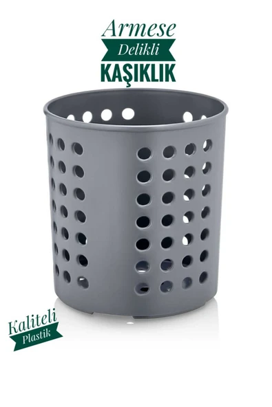 ARMESE 7 Parça Yanmaz Yapışmaz  Mutfak Servis Seti Stantlı (Kepçe,Çırpıcı,Maşa,Cımbız,Spatula,Kaşık 28cm) - Resim 3