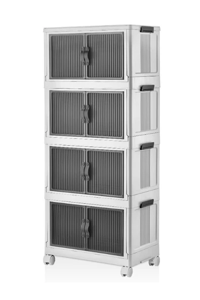 ARMESE Çok Amaçlı Dolap, Tekerlekli Taşınabilir Sebzelik, Organizer Antrasit