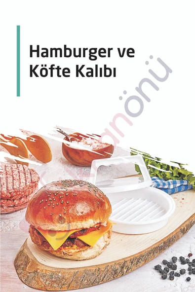 ARMESE Hamburger Köfte Kalıbı Köfte Presi Şekillendirici Burger Press Pratik Köfte Yapma Aparatı Kp-104