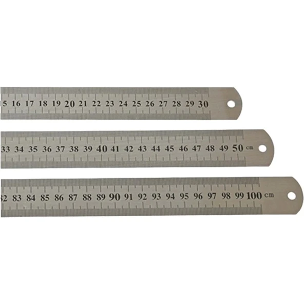Linea Çelik Cetvel Seti 3 Adet ( 30-50-100 Cm)