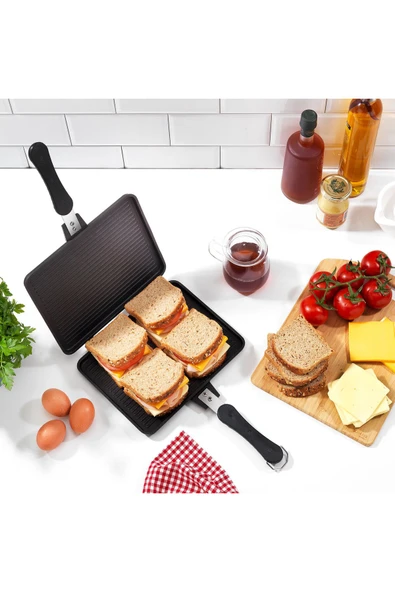 Schafer Tastemake Döküm Ocak Üstü Tost Izgara 20x26 Cm-2 Parça - 2