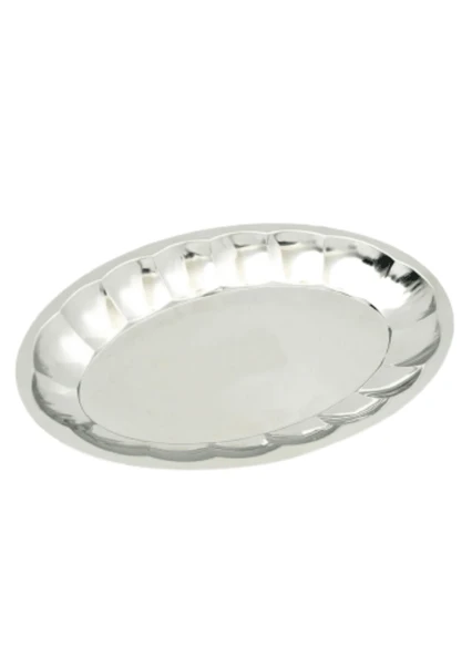 Dilimli Kayık Tabak 24 cm No: 2 Paslanmaz Çelik Tabak - 2