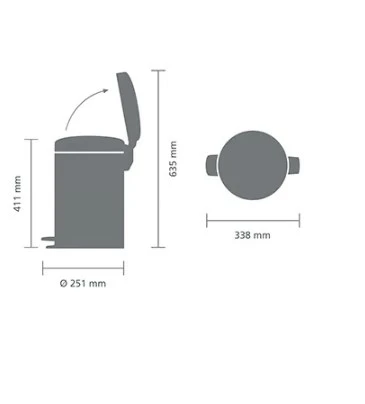 Brabantıa Newıcon Fpp Matt Steel Pedallı Çöp Kutusu 12 lt - Resim 3