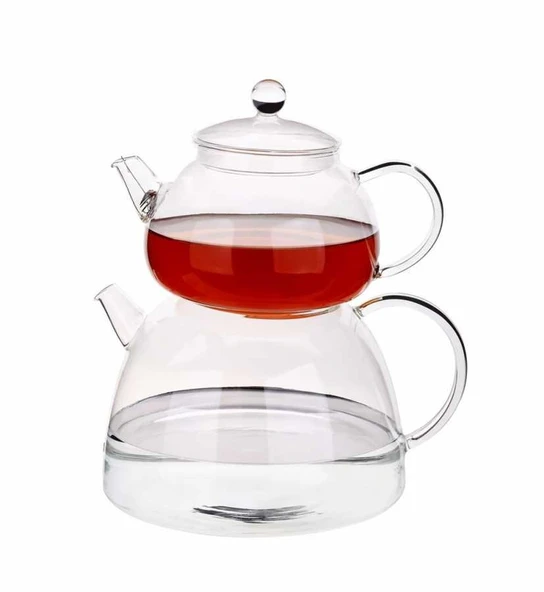 Tantitoni Borosilikat Cam Çaydanlık Takımı 810ml 1870ml