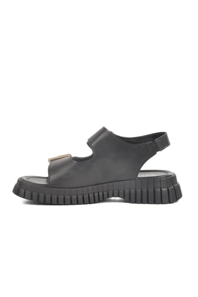 Aspor Siyah Kadın Düz Sandalet - 2