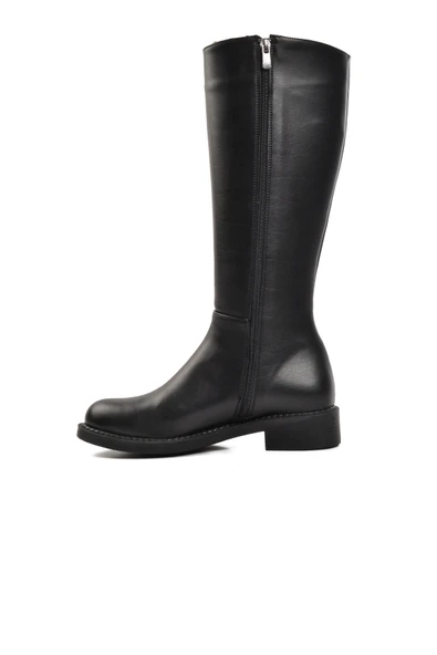 Aspor Siyah Cilt Kadın Klasik Çizme - Resim 2