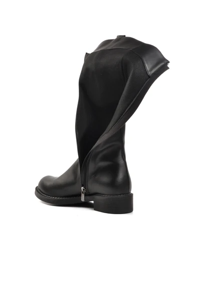 Aspor Siyah Cilt Kadın Klasik Çizme - Resim 4