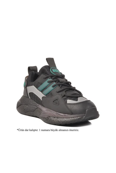 Bulldozer Siyah Tekstil Dar Kalıp Erkek Spor Ayakkabı - Resim 3
