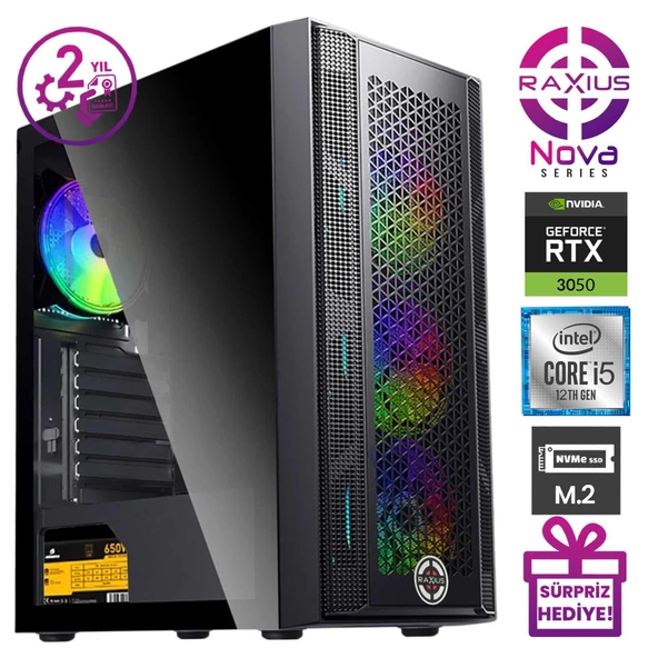RaXius Nova G1 i5 3050-124A002 i5-12400 16GB 1TBSSD RTX3050 8 GB FreeDOS Gaming Masaüstü Bilgisayar - 2