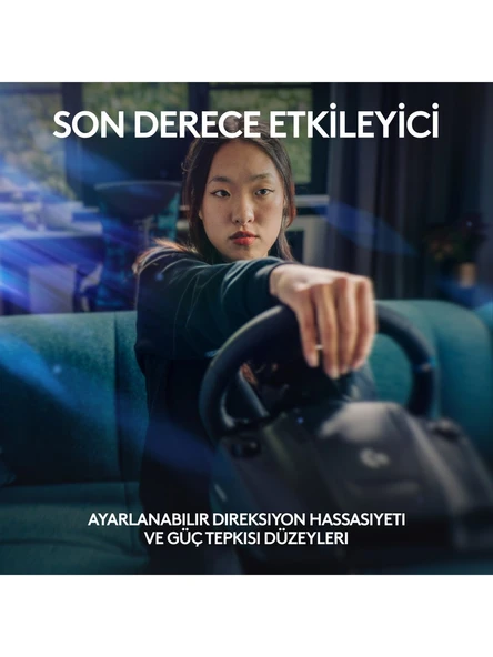 Logitech G G923 Driving Force Yarış Direksiyonu, Aşamalı Fren Pedalı, Alüminyum, Çelik ve Deri Yapı, PS3/PS4/PS5/PC ile Uyumlu, Trueforce Teknolojisi, Aşamalı Fren Pedalı, Siyah - 7