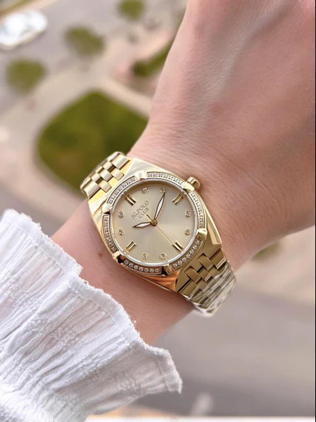 Jg.Polo Club Çelik Kasa & Kordon Kararma Ve Renk Atma Yapmaz Kadın Kol Saati+Bileklik JG04410.4 - Resim 2