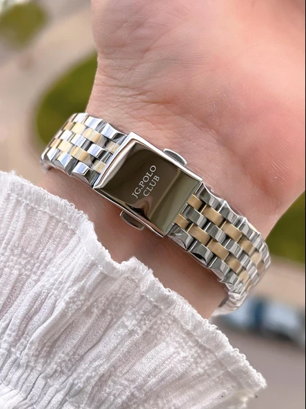 Jg.Polo Club Çelik Kasa & Kordon Kararma Ve Renk Atma Yapmaz Kadın Kol Saati+Bileklik JG04410.5 - Resim 3