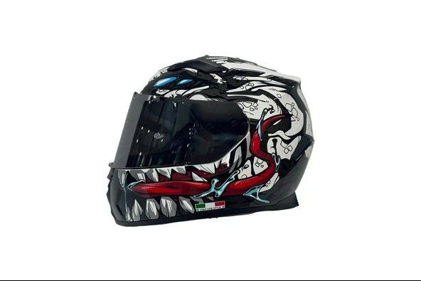 Sway 820 Full Face Aynalı Vizör Kapalı Motosiklet Kaskı L Beden Beast Model - 6