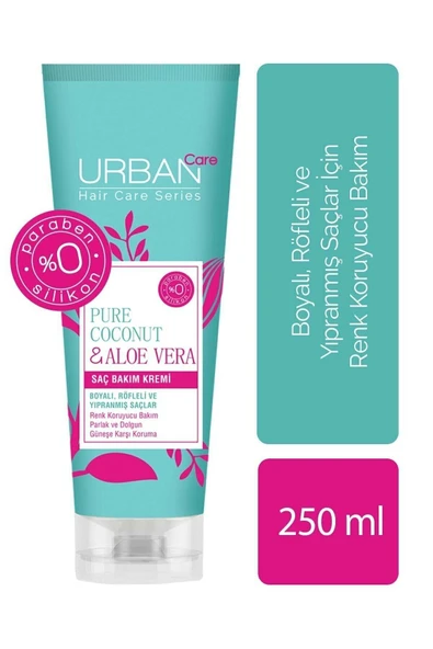 Pure Coconut & Aloe Vera Saç Bakım Kremi Boyalı Ve Röfleli Yıpranmış Saçlar 250ml - 3