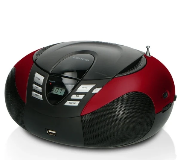 LENCO SCD-37 USB Kırmızı - Taşınabilir FM Radyo CD ve USB oynatıcı - Kırmızı - 6