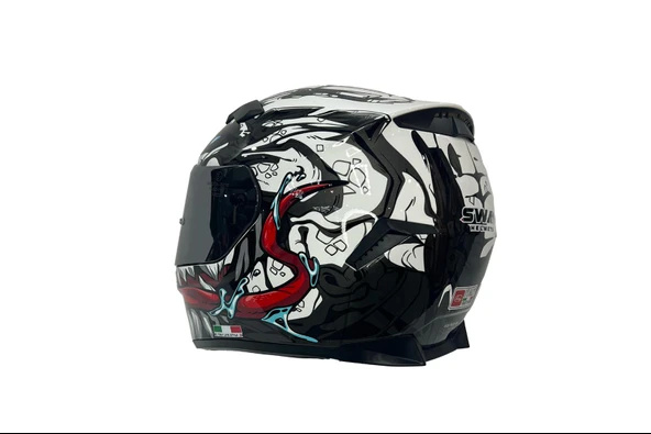 Sway 820 Full Face Aynalı Vizör Kapalı Motosiklet Kaskı L Beden Beast Model - 10
