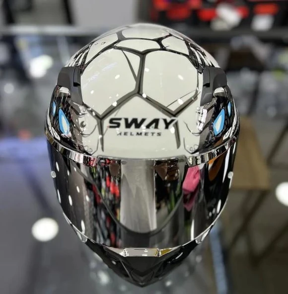 Sway 820 Full Face Aynalı Vizör Kapalı Motosiklet Kaskı L Beden Beast Model - 3