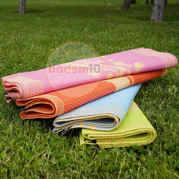 Hasır Halı Kilim Piknik Cami Park Plaj Bahçe Balkon Teras Kamp Outdoor Karavan Mat 60x140 cm Plastik - 5