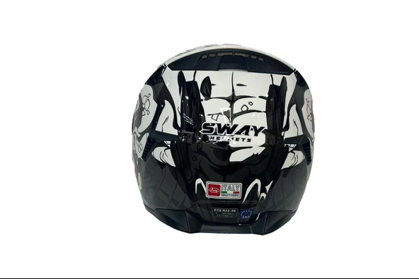 Sway 820 Full Face Aynalı Vizör Kapalı Motosiklet Kaskı L Beden Beast Model - 9