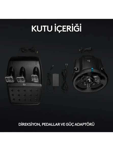 Logitech G G923 Driving Force Yarış Direksiyonu, Aşamalı Fren Pedalı, Alüminyum, Çelik ve Deri Yapı, PS3/PS4/PS5/PC ile Uyumlu, Trueforce Teknolojisi, Aşamalı Fren Pedalı, Siyah - 3
