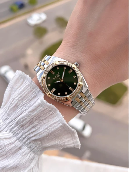 Jg.Polo Club Çelik Kasa & Kordon Kararma Ve Renk Atma Yapmaz Kadın Kol Saati+Bileklik JG04410.5 - Resim 2