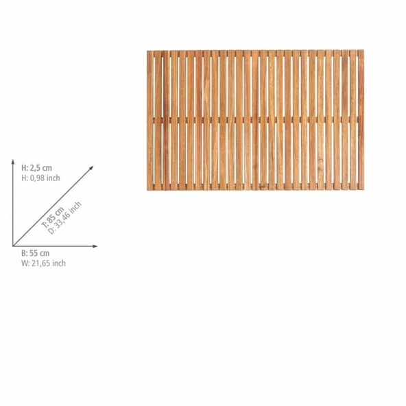 Saban Bambu Paspas İç ve Dış Mekan Duş,Banyo,Havuz 55 x 86 cm - 3