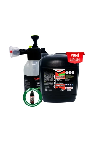 SMX HİPERSONİK 5 KG ve KÖPÜK Yapıcı Kimyasal Dayanımlı Basınçlı Pompa 2 Litre + Bebe Şampuanı Hediye