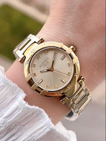 Jg.Polo Club Çelik Kasa & Kordon Kararma Ve Renk Atma Yapmaz Kadın Kol Saati+Bileklik JG02242.1 ürün görseli