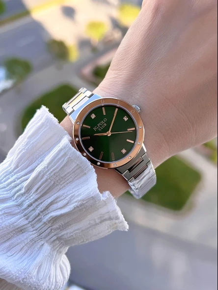 Jg.Polo Club Çelik Kasa & Kordon Kararma Ve Renk Atma Yapmaz Kadın Kol Saati+Bileklik JG04409.1 - Resim 2