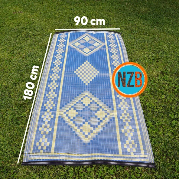 Hasır Halı Kilim Piknik Cami Park Plaj Bahçe Balkon Teras Kamp Outdoor Karavan Mat 90x180 cm Plastik - 2