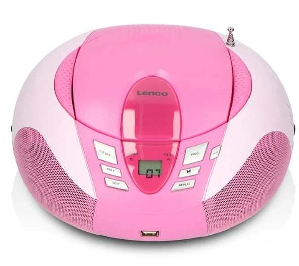 LENCO SCD-37 USB Pembe - Taşınabilir FM Radyo CD ve USB çalar - Pembe - 7