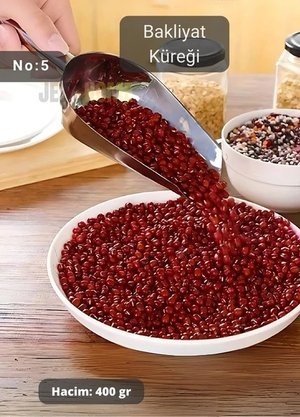 Erzak Küreği Paslanmaz Buz Küreği Çelik Bakliyat Küreği Asma Delikli SS 201 Kürek No:5 27 cm