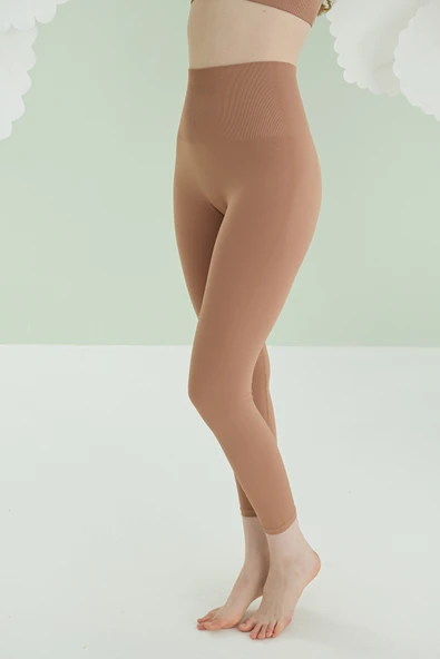 Vizon Dikişsiz Yüksek Bel Toparlayıcı Tayt - 2