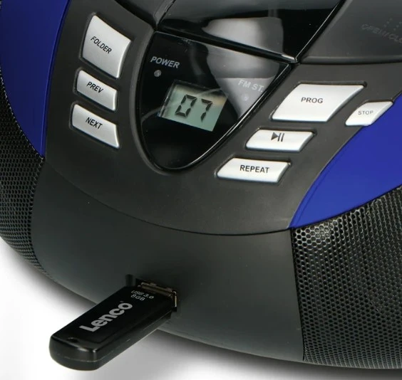 LENCO SCD-37 USB Mavi - Taşınabilir FM Radyo CD'si ve USB oynatıcı - Mavi - 4
