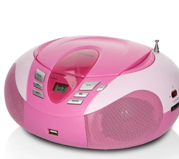 LENCO SCD-37 USB Pembe - Taşınabilir FM Radyo CD ve USB çalar - Pembe