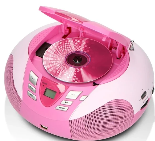 LENCO SCD-37 USB Pembe - Taşınabilir FM Radyo CD ve USB çalar - Pembe - 2